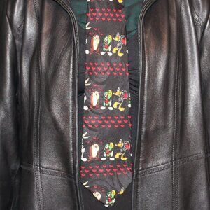 Looney Tunes Mania Silk TIE Taz Bugs Bunny Daffy Marvin the Martian circa 90s XL